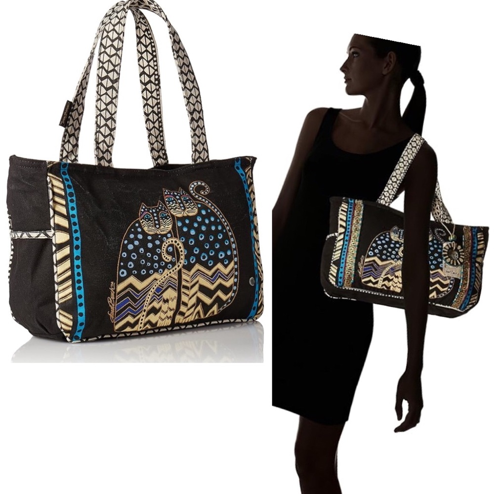 Laurel Burch Spotted Cat Shopper Tote Bag
